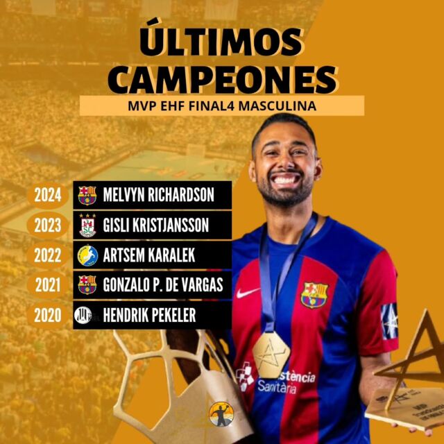📰 Estos han sido los últimos campeones del premio MVP de la Final4 de la @ehfcl.

📊 ¿Quién será el que se lleve el galardón este año?

--

📷EHF